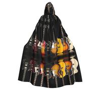 FLGHJNBJN Electric Guitar Cloak For Men Women,Adult Renaissance Hooded Cape,Medieval Cloak,Cape For Halloween Cosplay Costumes