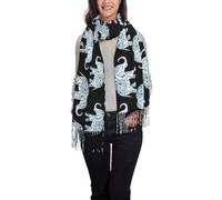 FLGHJNBJN Elephant Print Winter Scarf For Women Shawl Cashmere Feel Tassel Plaid Large Oversized Scarves Wraps