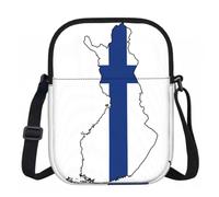 FLGHJNBJN Finnish Flag Map Printed Crossbody Bag for Women with Adjustable Strap, Small Shoulder Purse for Travel Work