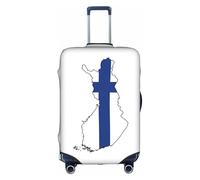 FLGHJNBJN Finnish Flag Map Printed Luggage Cover, Stretchable Trunk Guard, Personalised Baggage Shield, for Business Trip