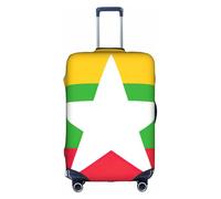 FLGHJNBJN Flag of Myanmar Printed Luggage Cover, Stretchable Trunk Guard, Personalised Baggage Shield, for Business Trip