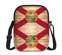 FLGHJNBJN Florida flag wood grain Printed Crossbody Bag for Women with Adjustable Strap, Small Shoulder Purse for Travel Work