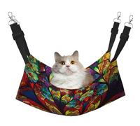 FLGHJNBJN Flower Stained Glass Cozy Cat Hammock, Window Perch Bed, Adjustable Pet Sleeper With Soft Velvet For Indoor Cats