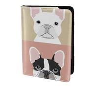 FLGHJNBJN French Bulldog Print Travel Passport Cover Case with Document Holder Storage Pocket, Travel Must Have Synthetic Leather