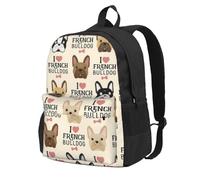 FLGHJNBJN French Bulldog Print Work Bag Rucksack Bag Carry On Backpack Hiking Bag Gym Backpack For Men And Women