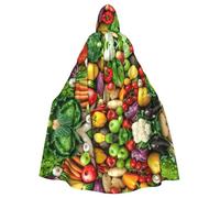 FLGHJNBJN Fresh Fruits And Vegetables Cloak For Men Women,Adult Renaissance Hooded Cape,Medieval Cloak,Cape For Halloween Cosplay Costumes