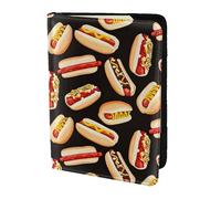 FLGHJNBJN Fun Food Hot Dogs Print Travel Passport Cover Case with Document Holder Storage Pocket, Travel Must Have Synthetic Leather