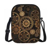 FLGHJNBJN Gears Clock Bronze Century Printed Crossbody Bag for Women with Adjustable Strap, Small Shoulder Purse for Travel Work