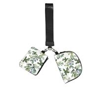 FLGHJNBJN Green Eucalyptus Leaves Printed Wrist Wallet Set for Women, 2 Pouches with Wristlet Strap for Keys Cash Cards Coins