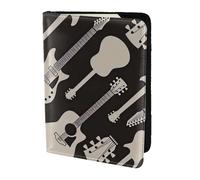FLGHJNBJN Guitar Pattern Print Travel Passport Cover Case with Document Holder Storage Pocket, Travel Must Have Synthetic Leather