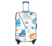 FLGHJNBJN Hockey Elements Creative Patterned Printed Luggage Cover, Stretchable Trunk Guard, Personalised Baggage Shield, for Business Trip