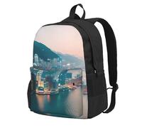 FLGHJNBJN Hong Kong Print Work Bag Rucksack Bag Carry On Backpack Hiking Bag Gym Backpack For Men And Women
