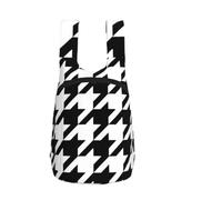 FLGHJNBJN Houndstooth Black Print Foldable Storage Backpack, 16l Ultra-Light Tear-Resistant Portable Daypack For Outdoor