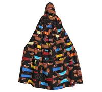 FLGHJNBJN I Love My Dog Dachshunds Cloak For Men Women,Adult Renaissance Hooded Cape,Medieval Cloak,Cape For Halloween Cosplay Costumes