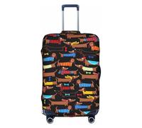 FLGHJNBJN I Love My Dog Dachshunds Printed Luggage Cover, Stretchable Trunk Guard, Personalised Baggage Shield, for Business Trip