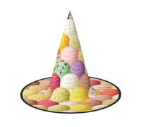 FLGHJNBJN Ice Cream Print Witch Hat Halloween Witch Hat, Witch Costume Accessory For Halloween Cosplay Party Holiday