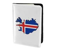 FLGHJNBJN Iceland Flag Map Print Travel Passport Cover Case with Document Holder Storage Pocket, Travel Must Have Synthetic Leather