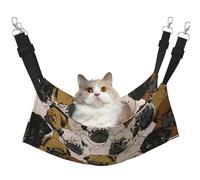 FLGHJNBJN Imagen De Pug Cozy Cat Hammock, Window Perch Bed, Adjustable Pet Sleeper With Soft Velvet For Indoor Cats