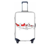 FLGHJNBJN Indonesian Flag Map Printed Luggage Cover, Stretchable Trunk Guard, Personalised Baggage Shield, for Business Trip