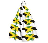 FLGHJNBJN Jamaica Flag Map Cloak For Men Women,Adult Renaissance Hooded Cape,Medieval Cloak,Cape For Halloween Cosplay Costumes