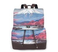 FLGHJNBJN Japan Mount Fuji Landscape Versatile Leather Backpack for Women, Stylish PU Daypack for Commute, College, Travel, Outdoor