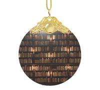 FLGHJNBJN Library Bookshelf Book Christmas Glass Sign Party Supplies Festive Decor Ornaments For Holiday Party Atmosphere