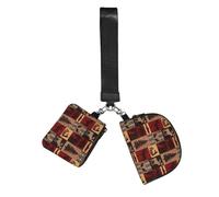 FLGHJNBJN Lodge Bear Deer Fish Printed Wrist Wallet Set for Women, 2 Pouches with Wristlet Strap for Keys Cash Cards Coins