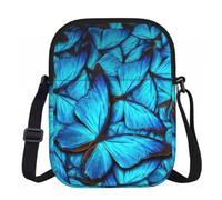 FLGHJNBJN Many Blue butterfly Printed Crossbody Bag for Women with Adjustable Strap, Small Shoulder Purse for Travel Work