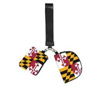 FLGHJNBJN Maryland State Flag Printed Wrist Wallet Set for Women, 2 Pouches with Wristlet Strap for Keys Cash Cards Coins