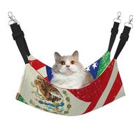 FLGHJNBJN Mexican American Flag Cozy Cat Hammock, Window Perch Bed, Adjustable Pet Sleeper With Soft Velvet For Indoor Cats