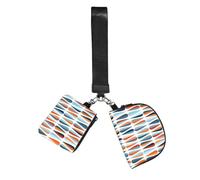 FLGHJNBJN Mid Century Modern Retro with Drop Shapes Printed Wrist Wallet Set for Women, 2 Pouches with Wristlet Strap for Keys Cash Cards Coins