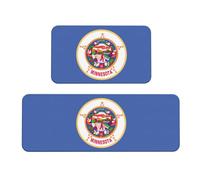 FLGHJNBJN Minnesota State Flag Kitchen Mats, 2pcs Kitchen Rugs, Cushioned Anti Fatigue Kitchen Mats For Floor, Non-Slip