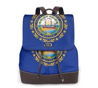 FLGHJNBJN New Hampshire state flag Versatile Leather Backpack for Women, Stylish PU Daypack for Commute, College, Travel, Outdoor