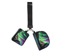 FLGHJNBJN Northern Lights Painting Printed Wrist Wallet Set for Women, 2 Pouches with Wristlet Strap for Keys Cash Cards Coins