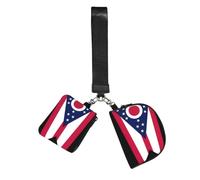 FLGHJNBJN Ohio State Flag Printed Wrist Wallet Set for Women, 2 Pouches with Wristlet Strap for Keys Cash Cards Coins
