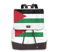 FLGHJNBJN Palestinian flag Versatile Leather Backpack for Women, Stylish PU Daypack for Commute, College, Travel, Outdoor