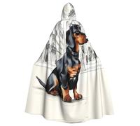 FLGHJNBJN Parisian Dachshund Cloak For Men Women,Adult Renaissance Hooded Cape,Medieval Cloak,Cape For Halloween Cosplay Costumes