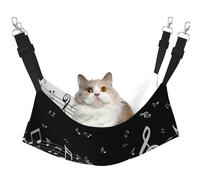 FLGHJNBJN Piano Keys With Musical Notes Cozy Cat Hammock, Window Perch Bed, Adjustable Pet Sleeper With Soft Velvet For Indoor Cats