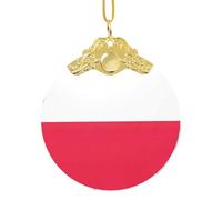 FLGHJNBJN Polish Flag Christmas Glass Sign Party Supplies Festive Decor Ornaments For Holiday Party Atmosphere