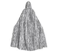 FLGHJNBJN Snake Skin Black And White Cloak For Men Women,Adult Renaissance Hooded Cape,Medieval Cloak,Cape For Halloween Cosplay Costumes