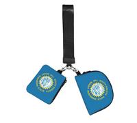 FLGHJNBJN South Dakota Flag Printed Wrist Wallet Set for Women, 2 Pouches with Wristlet Strap for Keys Cash Cards Coins