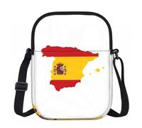 FLGHJNBJN Spanish Flag Map Printed Crossbody Bag for Women with Adjustable Strap, Small Shoulder Purse for Travel Work