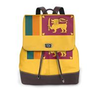 FLGHJNBJN Sri Lanka Flag Versatile Leather Backpack for Women, Stylish PU Daypack for Commute, College, Travel, Outdoor