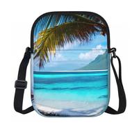 FLGHJNBJN Tahiti Beach Printed Crossbody Bag for Women with Adjustable Strap, Small Shoulder Purse for Travel Work