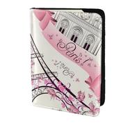 FLGHJNBJN The Paris Tower and a Bicycle Print Travel Passport Cover Case with Document Holder Storage Pocket, Travel Must Have Synthetic Leather