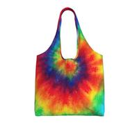 FLGHJNBJN Tie Dye Hippies Lightweight Canvas Tote Bag For Women, Spacious Reusable Commuter Bag For Daily Shopping Travel