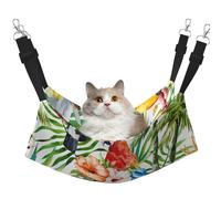 FLGHJNBJN Toucans Parrot Palm Tree Leaves Cozy Cat Hammock, Window Perch Bed, Adjustable Pet Sleeper With Soft Velvet For Indoor Cats