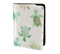 FLGHJNBJN Turtle Write Print Travel Passport Cover Case with Document Holder Storage Pocket, Travel Must Have Synthetic Leather
