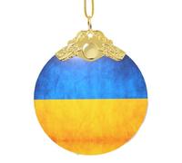FLGHJNBJN Ukrainian Flag Christmas Glass Sign Party Supplies Festive Decor Ornaments For Holiday Party Atmosphere
