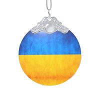 FLGHJNBJN Ukrainian Flag Christmas Glass Sign Party Supplies Festive Decor Ornaments For Holiday Party Atmosphere